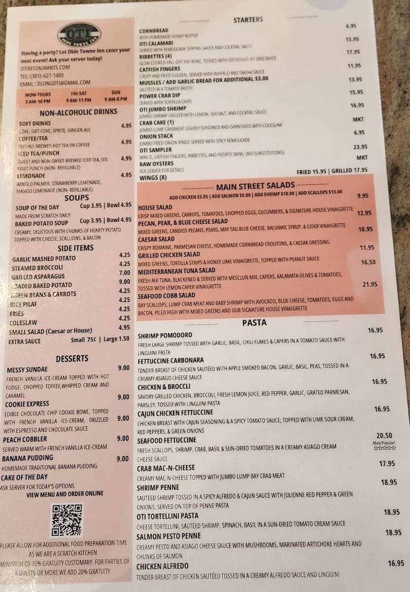 Olde Towne Inn Menu - Image 1
