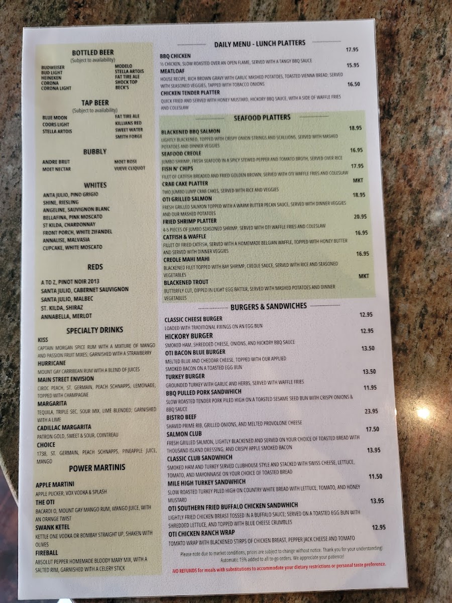 Olde Towne Inn Menu - Image 2