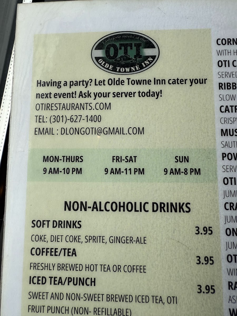 Olde Towne Inn Menu - Image 4